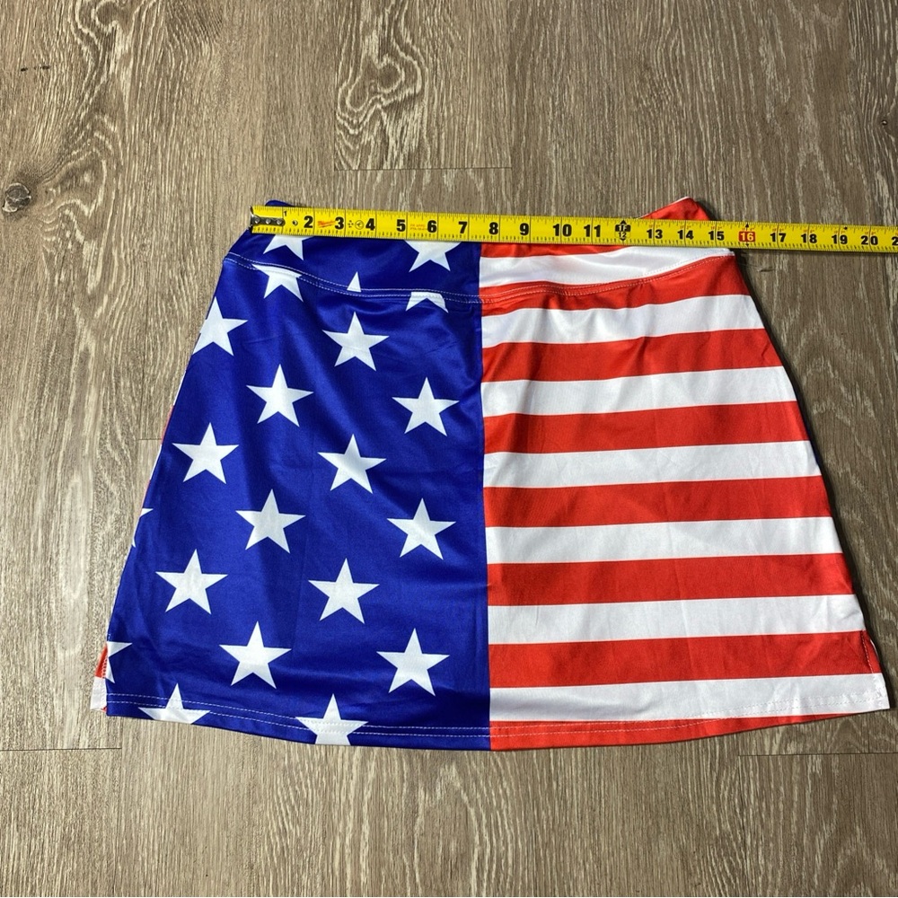 Ekouaer Patriotic Stars and Stripes Mini Skirt Large - Picture 7 of 7